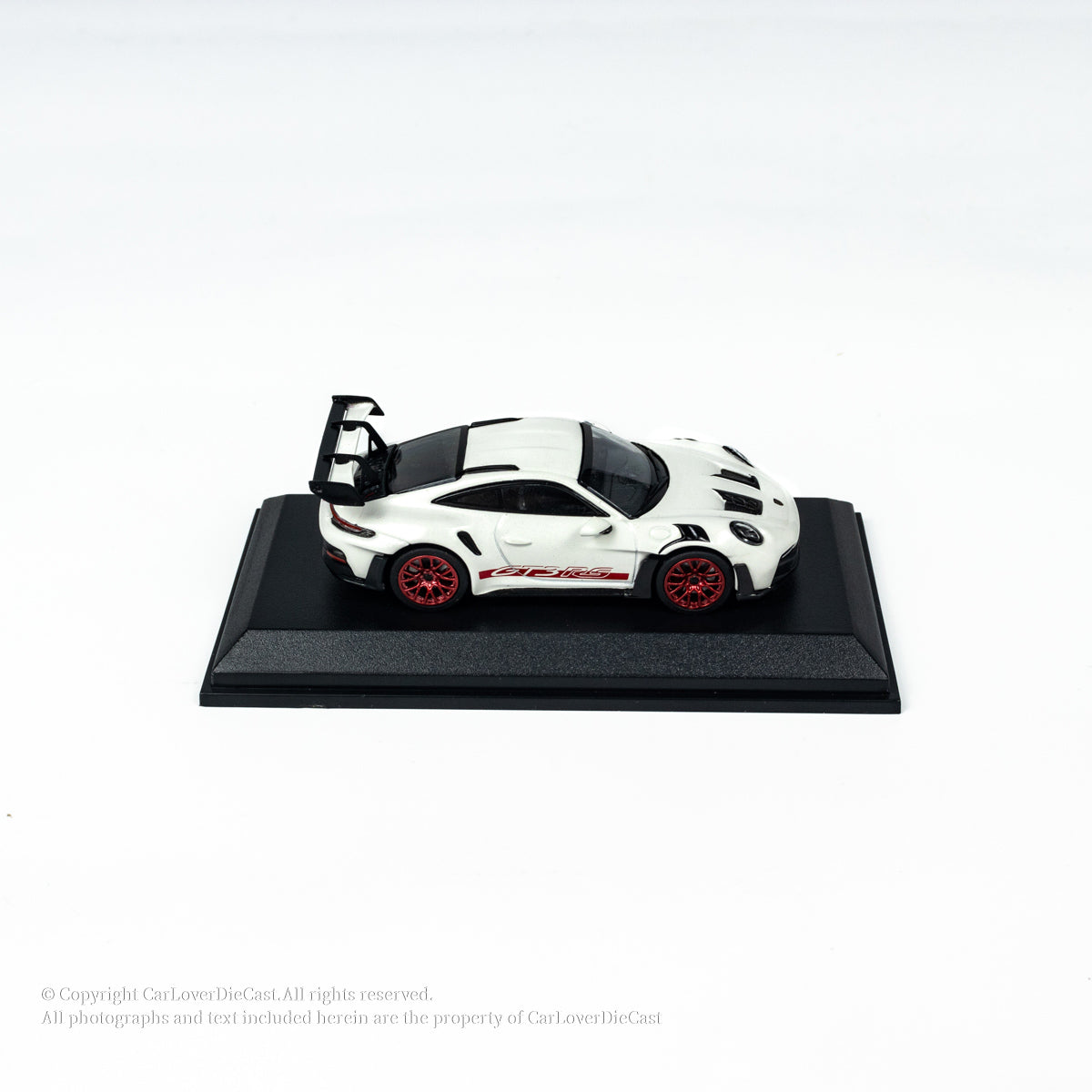 MINICHAMPS 1:64 PORSCHE 911 (992) GT3 RS - 2024 - WHITE W RED DECOR EXCLUSIVE FOR CLDC