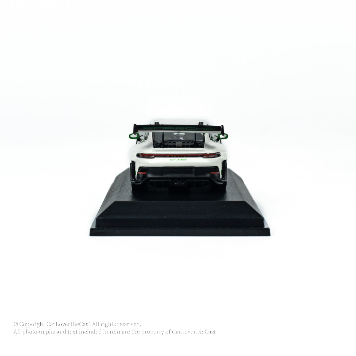 MINICHAMPS 1:64 PORSCHE 911 (992) GT3 RS - 2024 - WHITE W GREEN DECOR EXCLUSIVE FOR CLDC