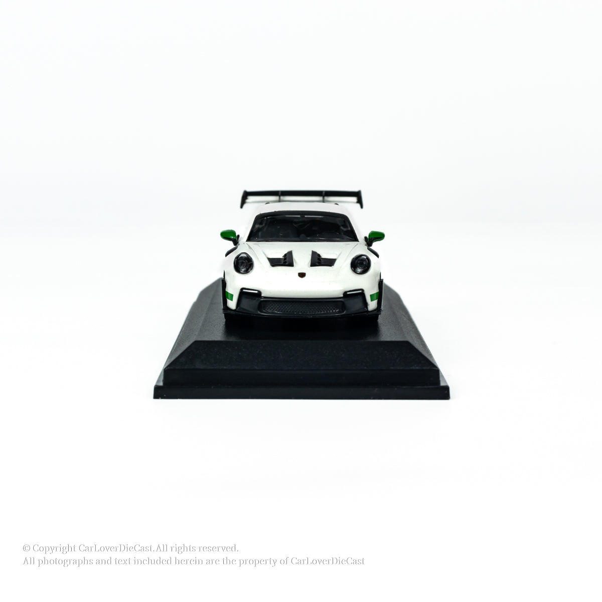 MINICHAMPS 1:64 PORSCHE 911 (992) GT3 RS - 2024 - WHITE W GREEN DECOR EXCLUSIVE FOR CLDC
