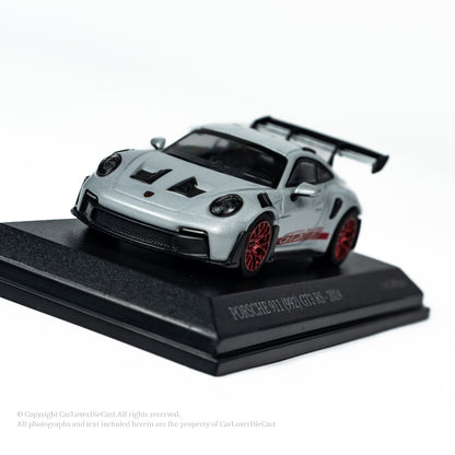 MINICHAMPS 1:64 PORSCHE 911 (992) GT3 RS - 2024 - GREY METALLIC W RED DECOR - EXCLUSIVE FOR CLDC