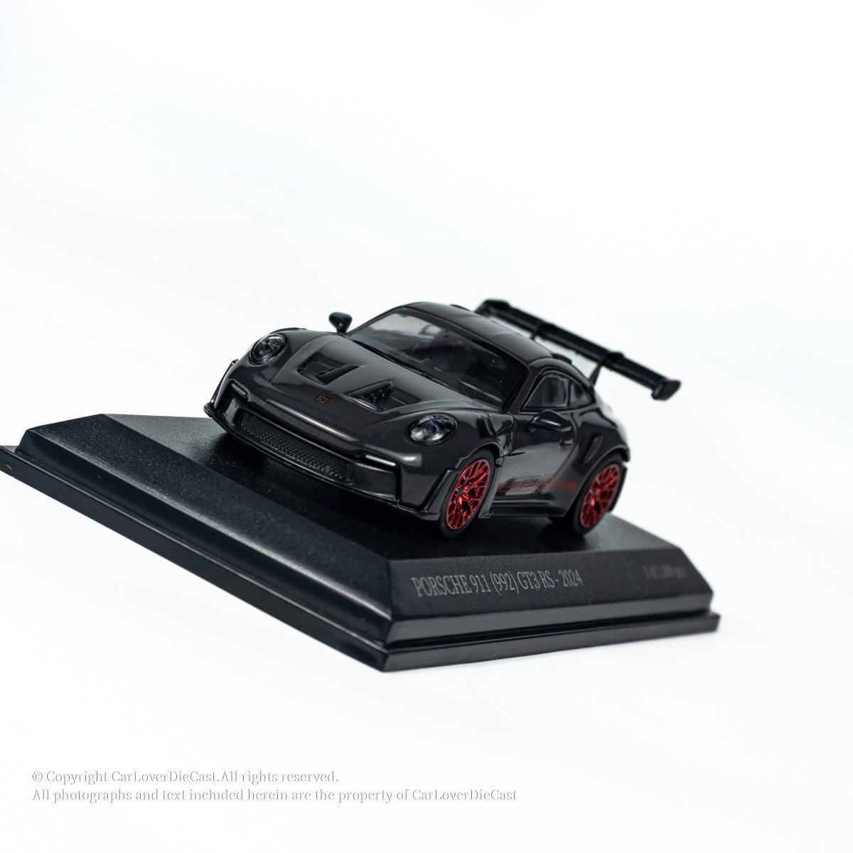 MINICHAMPS 1:64 PORSCHE 911 (992) GT3 RS - 2024 - GREY W RED DECOR - EXCLUSIVE FOR CLDC