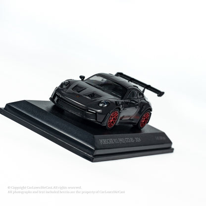 MINICHAMPS 1:64 PORSCHE 911 (992) GT3 RS - 2024 - GREY W RED DECOR - EXCLUSIVE FOR CLDC