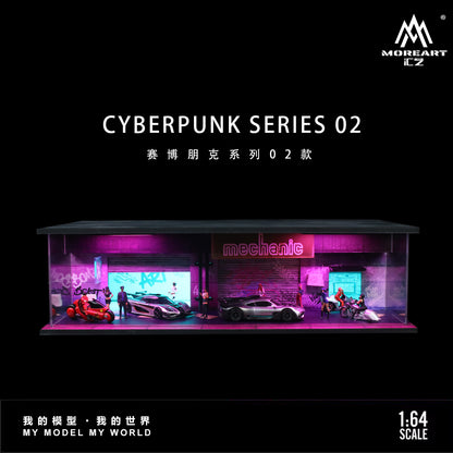 MoreArt 1:64 Cyberpunk Series 02 Diorama Green and Purple LED Light