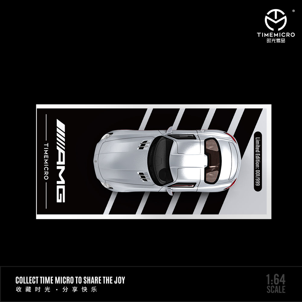 Time Micro 1/64 Hino H300 Flat bed Transport Trailer Truck Extendable Flat Bed IWC Racing Edition + Mercedes-Benz SLS + Model Girl Figure Full Set