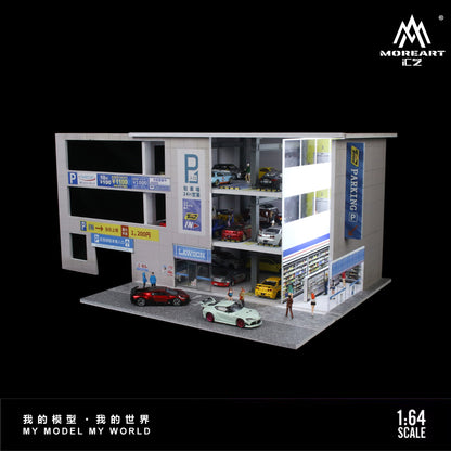 MoreArt 1:64 Japanese Parking Garage Scene Car Park LED Light Diorama