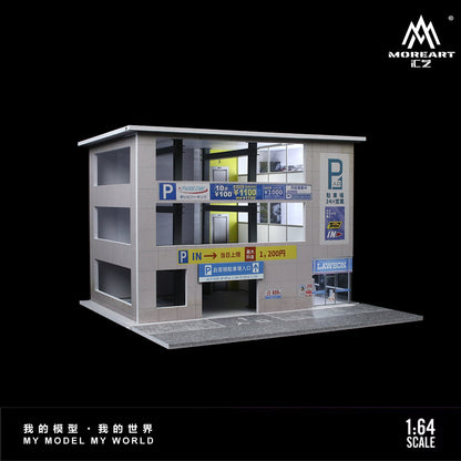 MoreArt 1:64 Japanese Parking Garage Scene Car Park LED Light Diorama