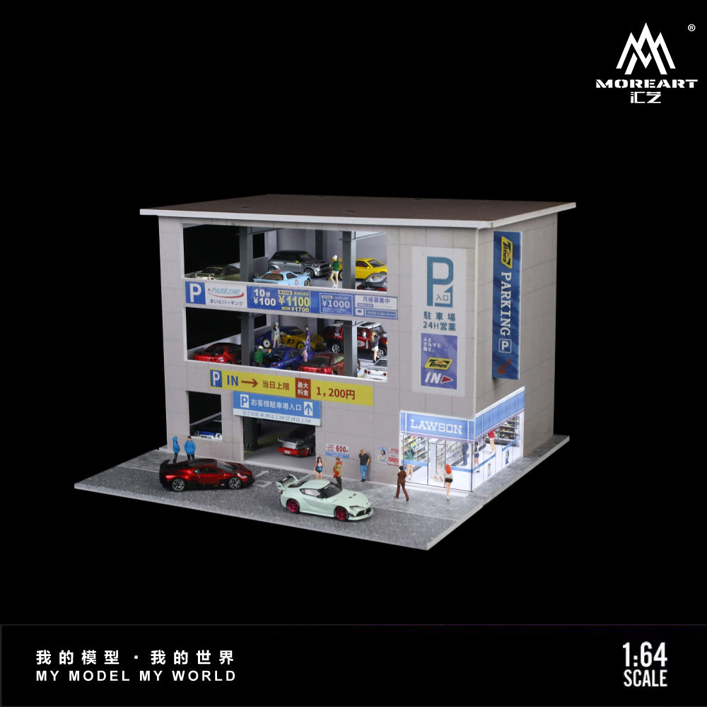 MoreArt 1:64 Japanese Parking Garage Scene Car Park LED Light Diorama