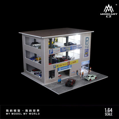 MoreArt 1:64 Japanese Parking Garage Scene Car Park LED Light Diorama