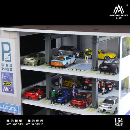 MoreArt 1:64 Japanese Parking Garage Scene Car Park LED Light Diorama