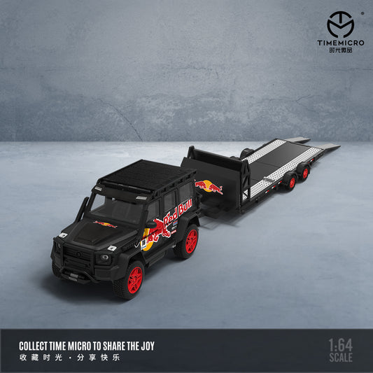 Time Micro 1:64 Mercedes Benz G-Class G550 Red Bull Edition with Trailer