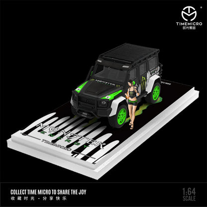 Time Micro 1:64 Mercedes Benz G-Class G550 Monster Energy Edition with Model Girl Figure