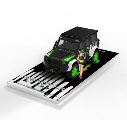 Time Micro 1:64 Mercedes Benz G-Class G550 Monster Energy Edition with Model Girl Figure