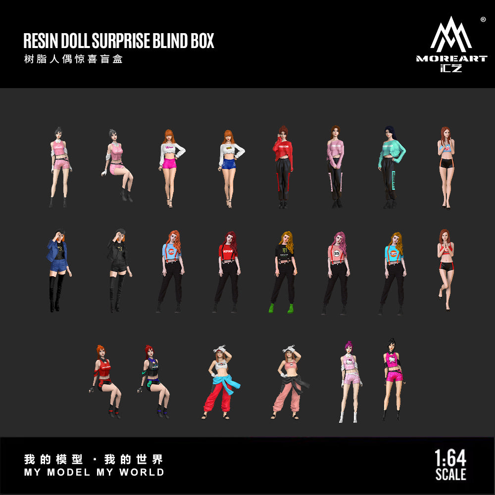 MoreArt 1:64 Resin Doll Figure Surprise Blind Box (1 Random Figure Per Blind Box)