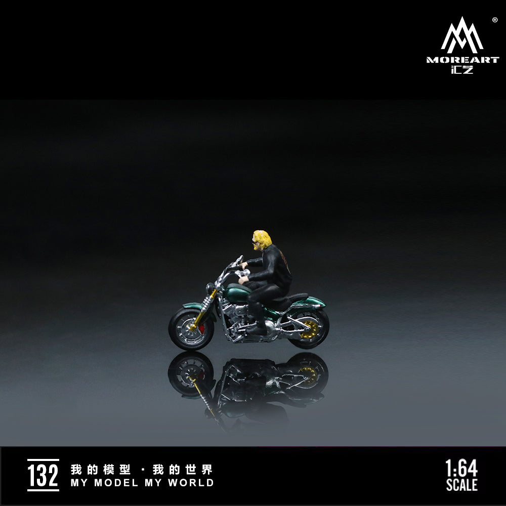 MoreArt 1:64 Harley-Davidson Men's Mororcycle Party Motorcycle + Cyclist Figure (Set B)