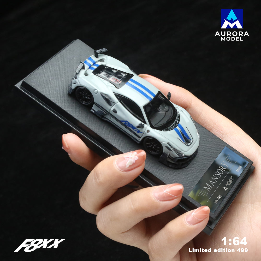 Aurora Model 1:64 Ferrari F8 F8XX Mansory Custom Cement Grey