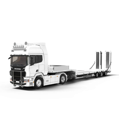 Time Micro 1:64 Scania Flat Bed Trailer Transporter Truck White