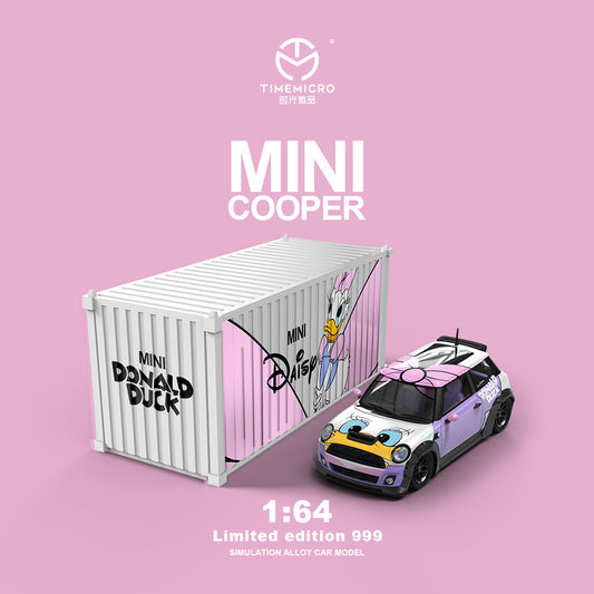 Time Micro 1:64 Mini Cooper Disney Daisy Duck Edition with Metal Cargo Container