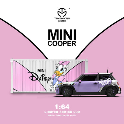 Time Micro 1:64 Mini Cooper Disney Daisy Duck Edition with Metal Cargo Container