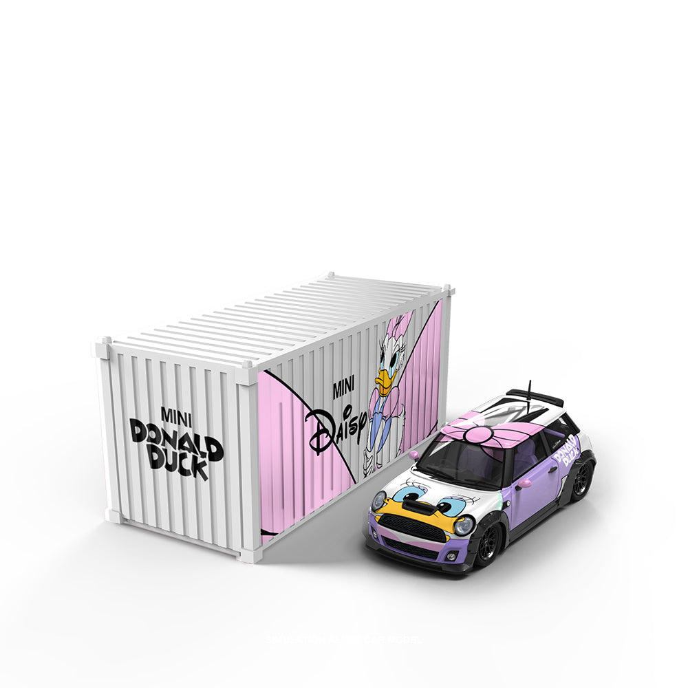 Time Micro 1:64 Mini Cooper Disney Daisy Duck Edition with Metal Cargo Container