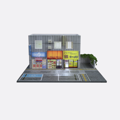MoreArt 1:64 Japanese Street Side Shops Scene Model LED Light Diorama