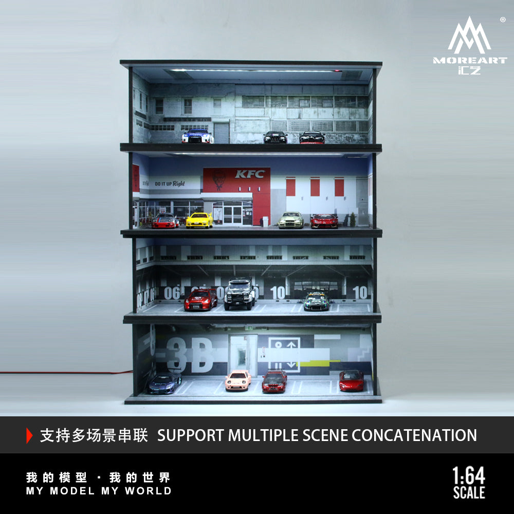 MoreArt 1/64 Family Mart Japanese Connivence Store Street Diorama with LED Light