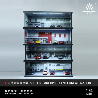 MoreArt 1/64 Family Mart Japanese Connivence Store Street Diorama with LED Light