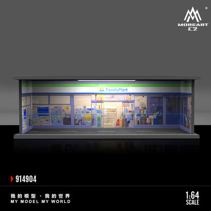 MoreArt 1/64 Family Mart Japanese Connivence Store Street Diorama with LED Light