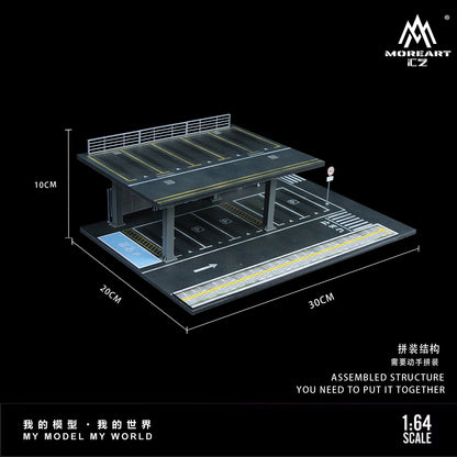 MoreArt 1:64 Street Structure Platform Parking Scene Diorama Version D