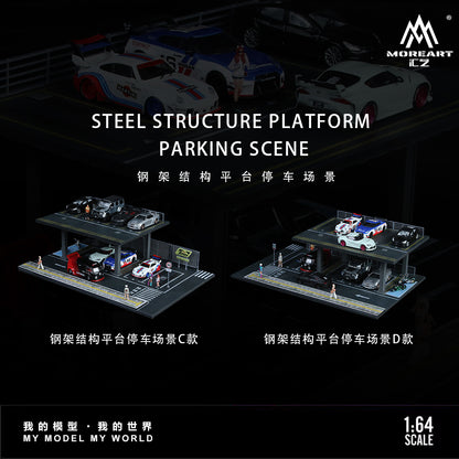 MoreArt 1:64 Street Structure Platform Parking Scene Diorama Version D