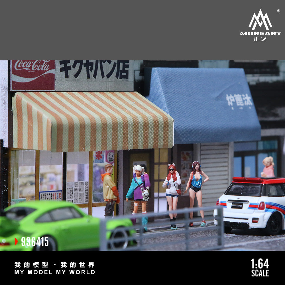 MoreArt 1:64 Street Bakery Scene Model LED Light Diorama