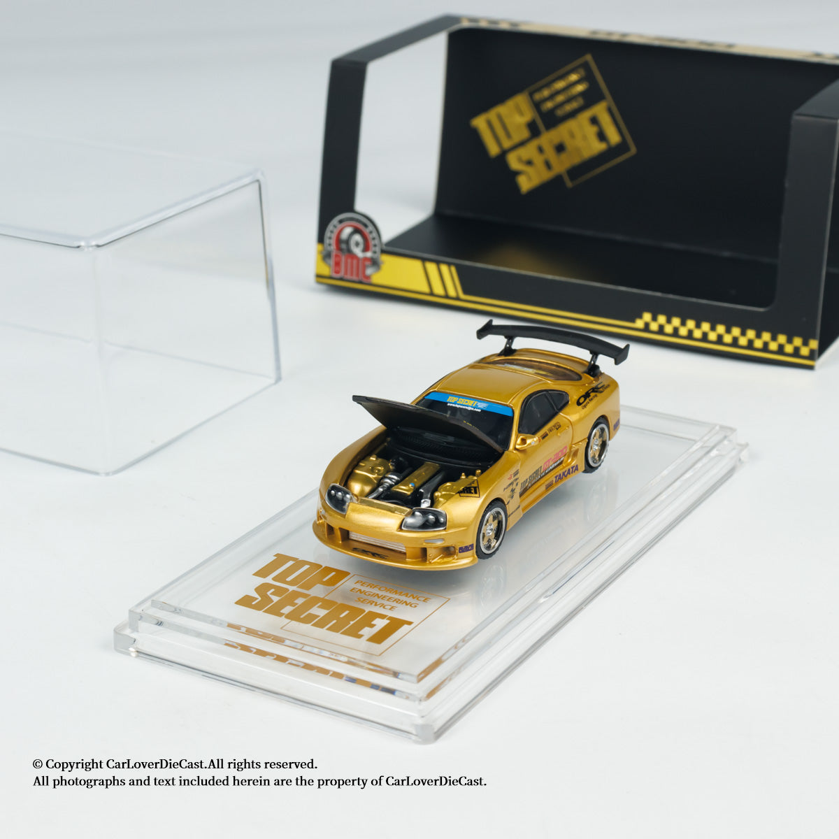 BM Creations Toyota Top Secret GT300 Supra (JZA80) Gold (Hong Kong Toy Salon 2024) Openable Engine Hood with Detailed Engine (Limited to ONE per customer only, otherwise order will be cancelled)