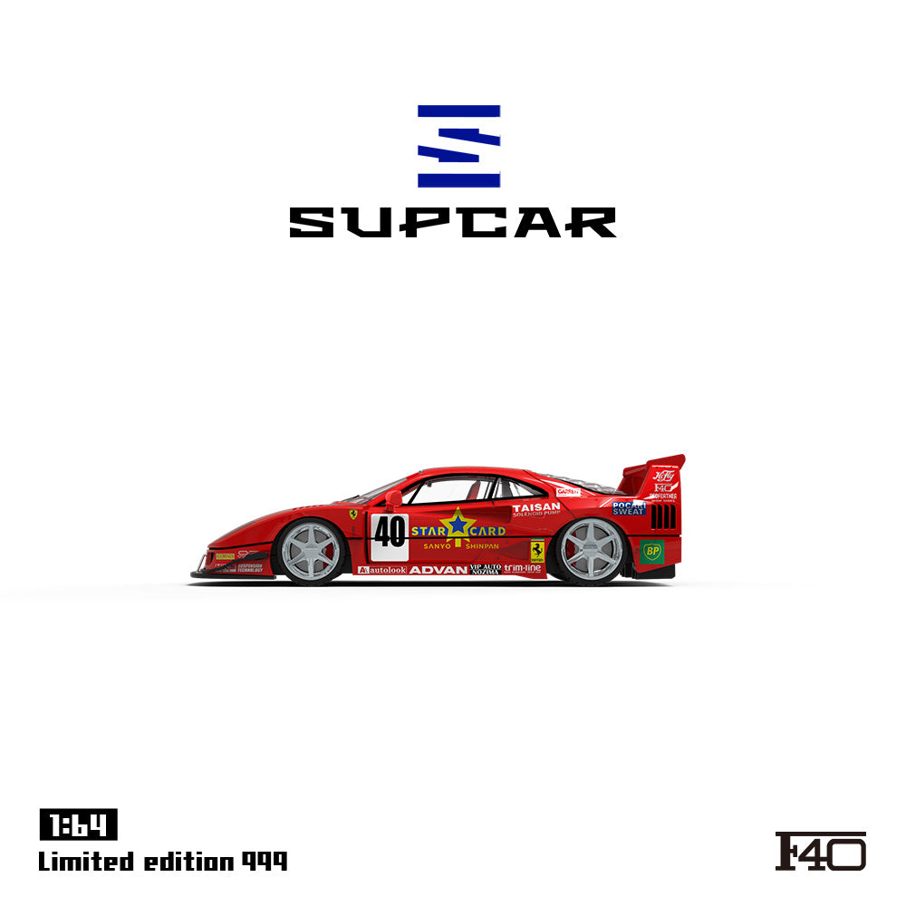 Supcar 1:64 Ferrari F40 Red #40 Taisan Edition in Premium Box Packaging