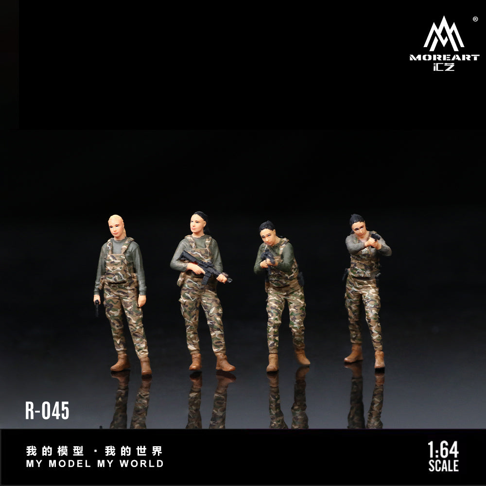 MoreArt 1:64 Special Forces Women's Doll Set (4 Figures Set)