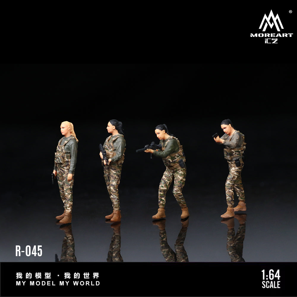 MoreArt 1:64 Special Forces Women's Doll Set (4 Figures Set)