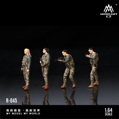 MoreArt 1:64 Special Forces Women's Doll Set (4 Figures Set)