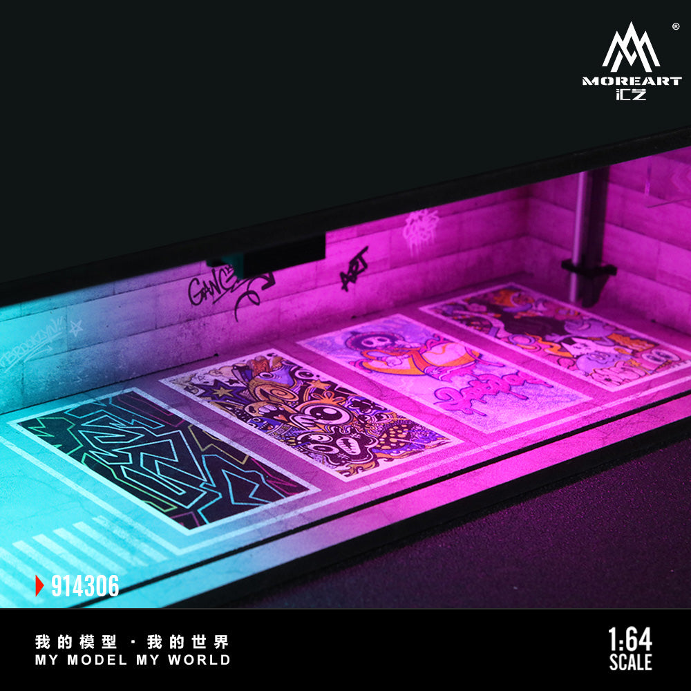 MoreArt 1:64 Cyberpunk Series 04 Diorama Blue and Purple LED Light