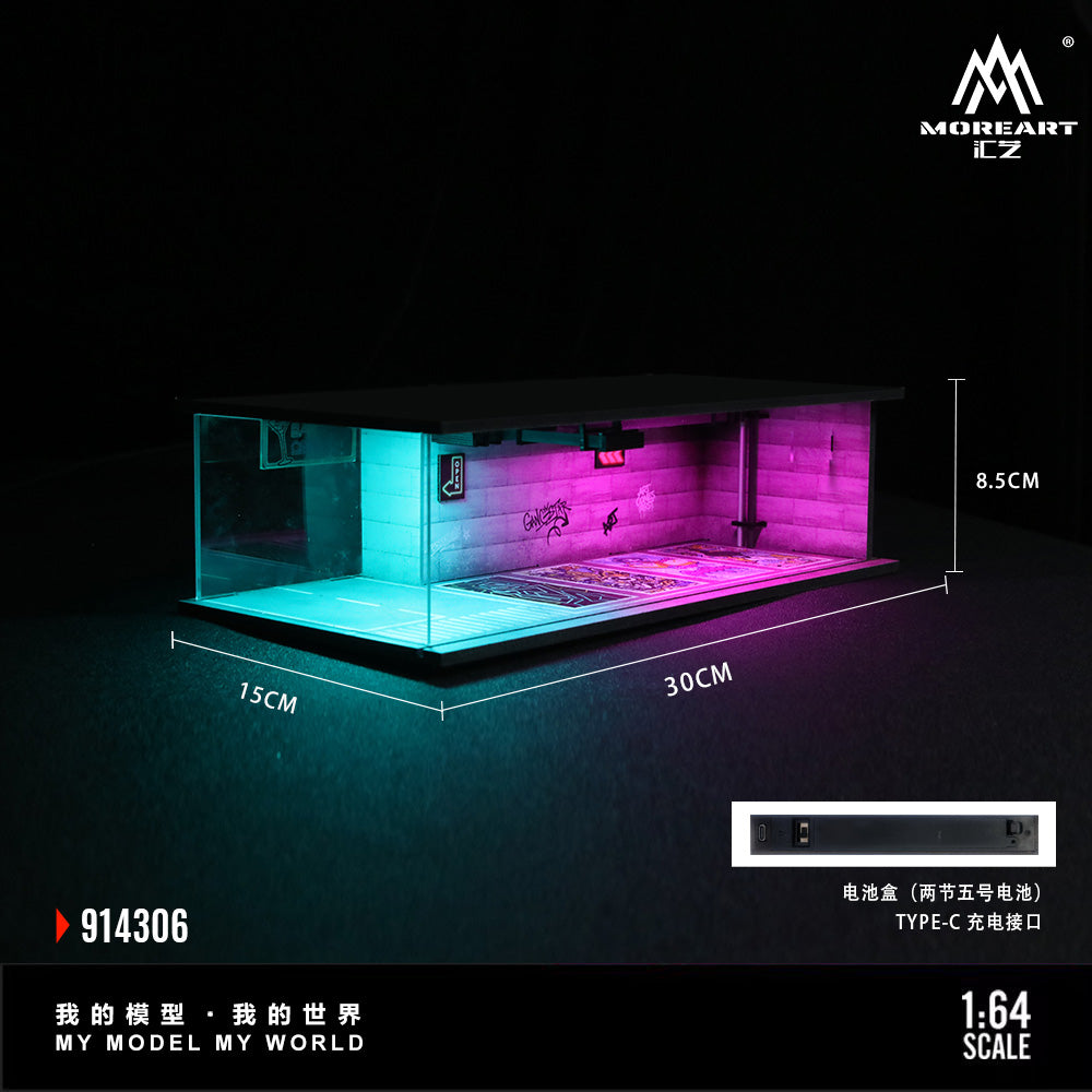 MoreArt 1:64 Cyberpunk Series 04 Diorama Blue and Purple LED Light