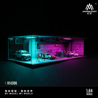 MoreArt 1:64 Cyberpunk Series 04 Diorama Blue and Purple LED Light