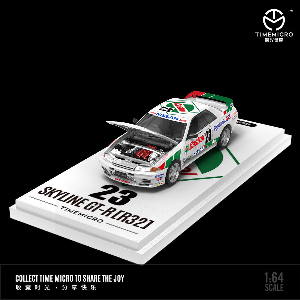 Time Micro 1:64 Nissan Skyline GT-R R32 Castrol #23 Openable Front Detailed Engine