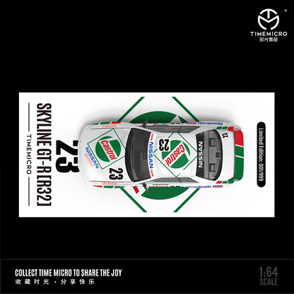 Time Micro 1:64 Nissan Skyline GT-R R32 Castrol #23 Openable Front Detailed Engine