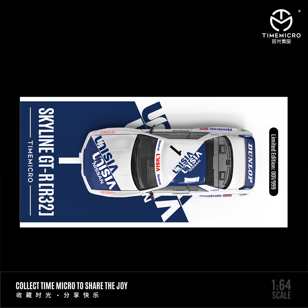 Time Micro 1:64 Nissan Skyline GT-R R32 UNISIA #1 Openable Front Detailed Engine