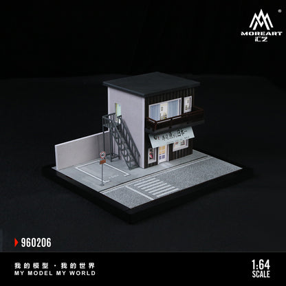 MoreArt 1:64 Street Scene Assembly Series 06 Scene Model LED Light Diorama with Acrylic Case
