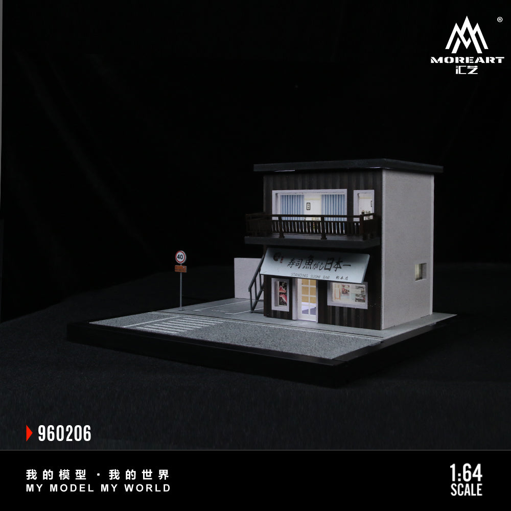 MoreArt 1:64 Street Scene Assembly Series 06 Scene Model LED Light Diorama with Acrylic Case