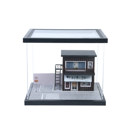 MoreArt 1:64 Street Scene Assembly Series 06 Scene Model LED Light Diorama with Acrylic Case
