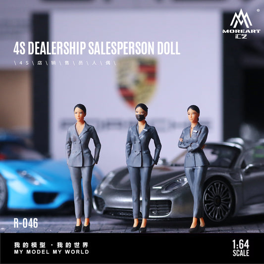 MoreArt 1:64 4S Car Dealership Salesperson Doll Set (3 Figures Set)