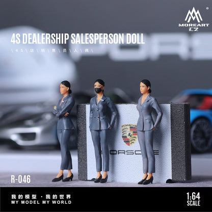 MoreArt 1:64 4S Car Dealership Salesperson Doll Set (3 Figures Set)