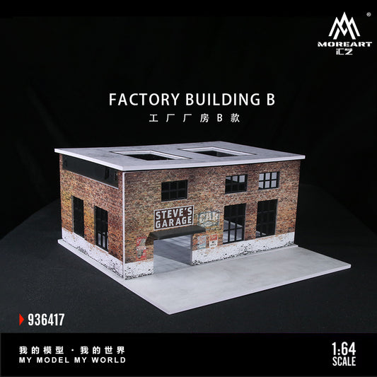 MoreArt 1:64 Factory Building B Scene Model LED Light Diorama