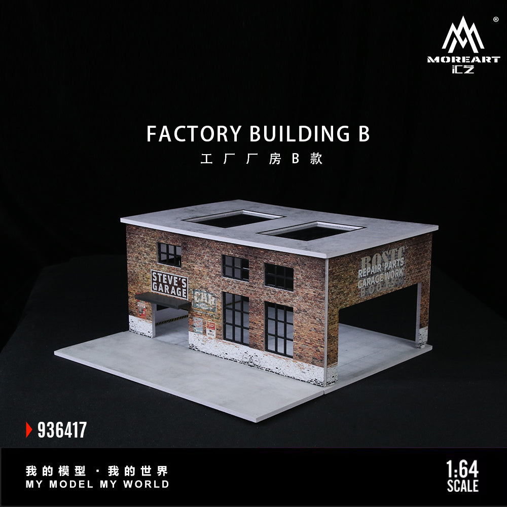 MoreArt 1:64 Factory Building B Scene Model LED Light Diorama