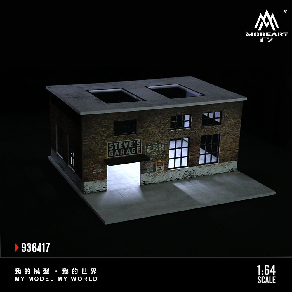 MoreArt 1:64 Factory Building B Scene Model LED Light Diorama