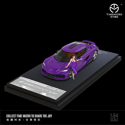 Time Micro 1:64 Purple Racing Car with Model Girl Figure
